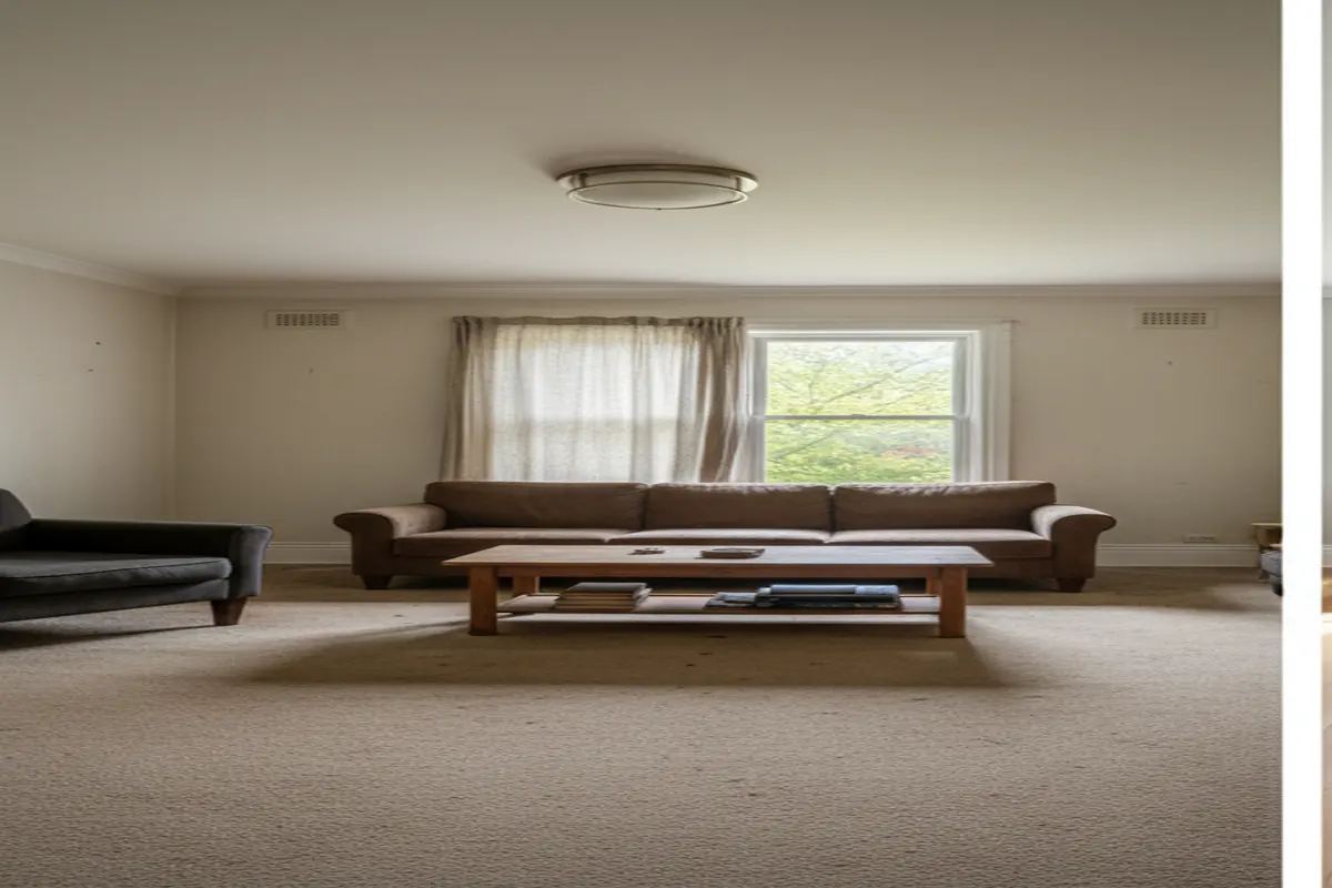 Before — worn carpet